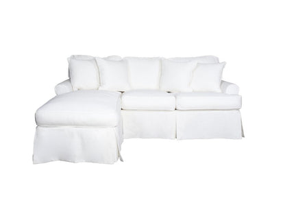 Sunset Trading - Horizon Slipcovered Sleeper Sofa With Chaise Performance White - SU-117678-391081 veiw 3