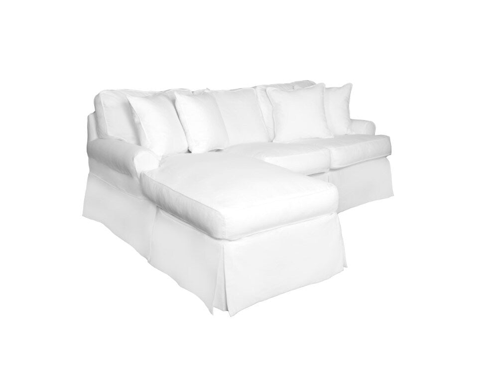 Sunset Trading - Horizon Slipcovered Sleeper Sofa With Chaise Performance White - SU-117678-391081 veiw 4