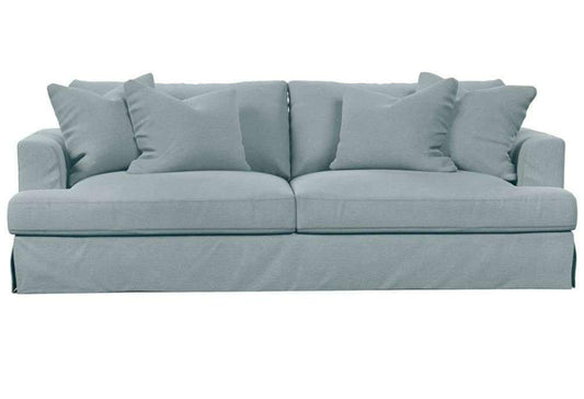 Sunset Trading - Newport Slipcover Only for Recessed Fin Arm 94in Sofa 4 Throw Pillow Covers Ocean Blue - SY-130000SC-391043 veiw 1