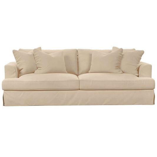 Sunset Trading - Newport Slipcover Only for Recessed Fin Arm 94in Sofa 4 Throw Pillow Covers Tan - SY-130000SC-391084 veiw 1