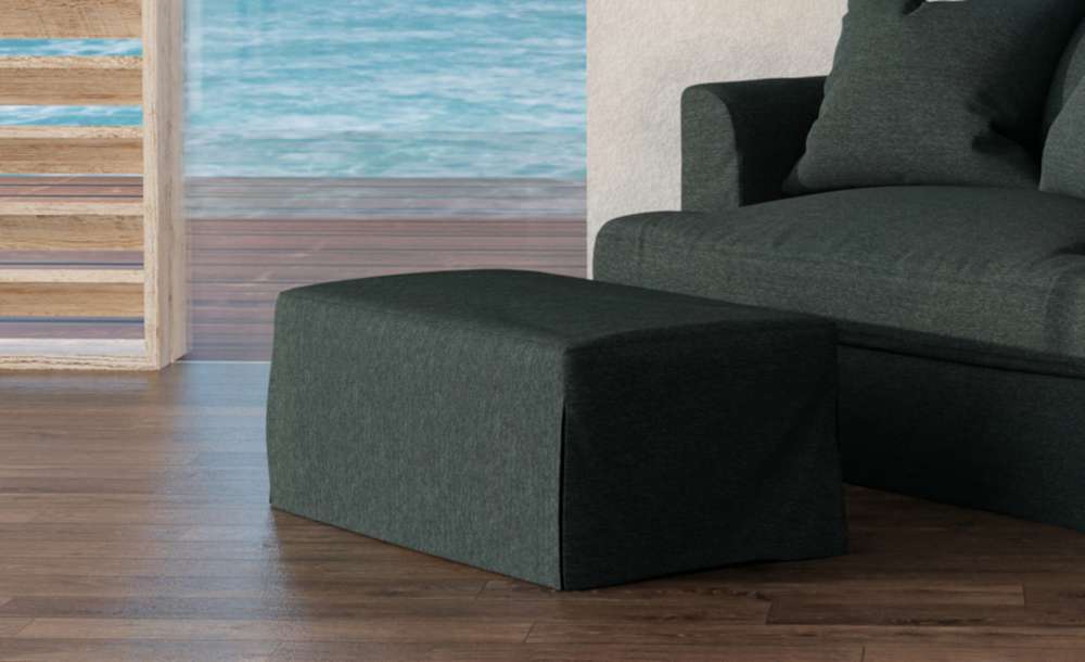 Sunset Trading -  Newport  Slipcovered 44in Wide Ottoman Dark Gray - SY-130030-391098 veiw 2