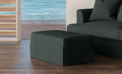 Sunset Trading -  Newport  Slipcovered 44in Wide Ottoman Dark Gray - SY-130030-391098 veiw 2