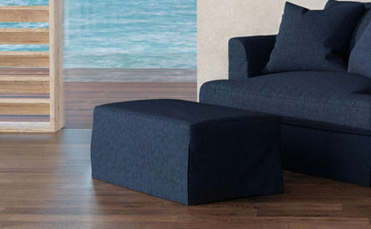Sunset Trading -  Newport  Slipcovered 44in Wide Ottoman Navy Blue - SY-130030-391049 veiw 2