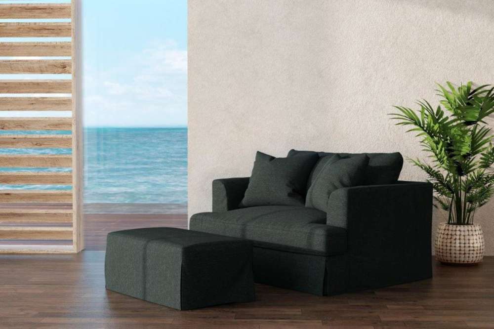 Sunset Trading -  Newport  Slipcovered 52in Wide Chair and A Half Dark Gray - SY-130015-391098 veiw 6