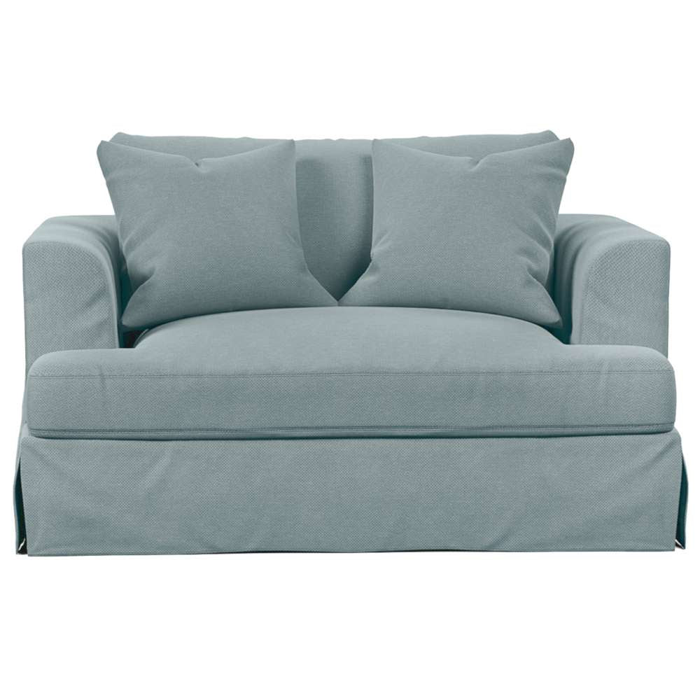 Sunset Trading -  Newport  Slipcovered 52in Wide Chair and A Half Ocean Blue - SY-130015-391043 veiw 2