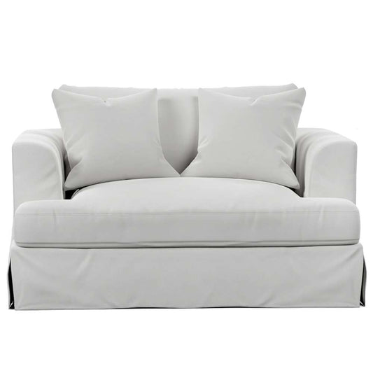 Sunset Trading -  Newport  Slipcovered 52in Wide Chair and A Half White - SY-130015-391081 veiw 2