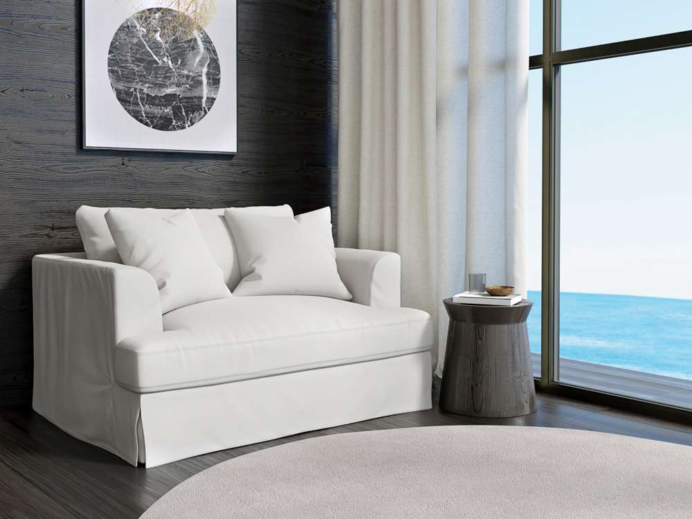 Sunset Trading -  Newport  Slipcovered 52in Wide Chair and A Half White - SY-130015-391081 veiw 5