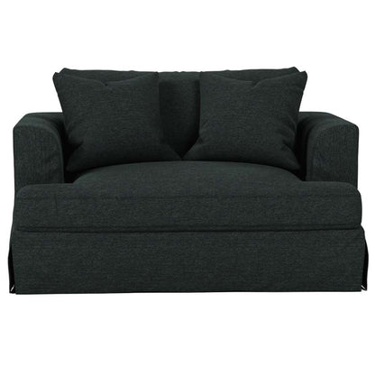 Sunset Trading -  Newport  Slipcovered 52in Wide Chair and A Half with Ottoman Dark Gray - SY-130015-30-391098 veiw 3