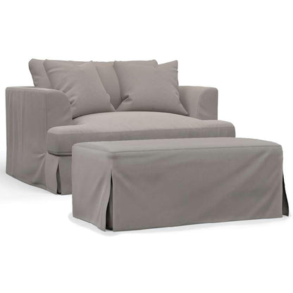 Sunset Trading -  Newport  Slipcovered 52in Wide Chair and A Half with Ottoman Gray - SY-130015-30-391094 veiw 1