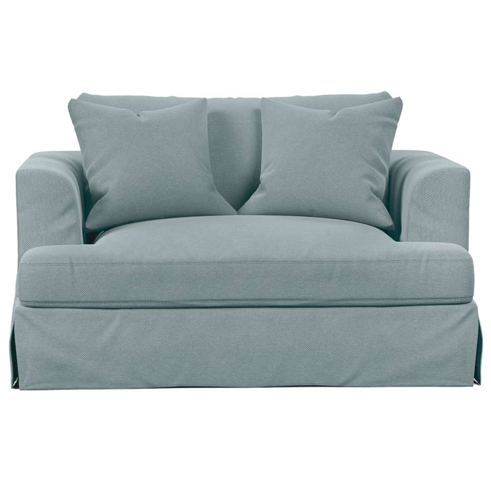 Sunset Trading -  Newport  Slipcovered 52in Wide Chair and A Half with Ottoman Ocean Blue - SY-130015-30-391043 veiw 3