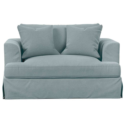 Sunset Trading -  Newport  Slipcovered 52in Wide Chair and A Half with Ottoman Ocean Blue - SY-130015-30-391043 veiw 3