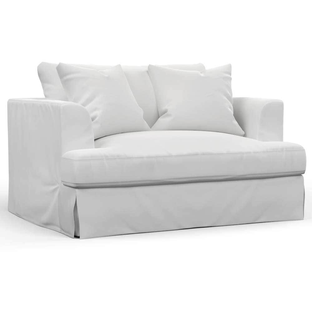 Sunset Trading -  Newport  Slipcovered 52in Wide Chair and A Half with Ottoman White - SY-130015-30-391081 veiw 2