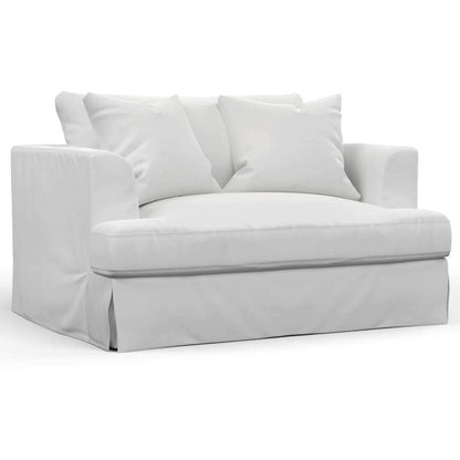 Sunset Trading -  Newport  Slipcovered 52in Wide Chair and A Half with Ottoman White - SY-130015-30-391081 veiw 2