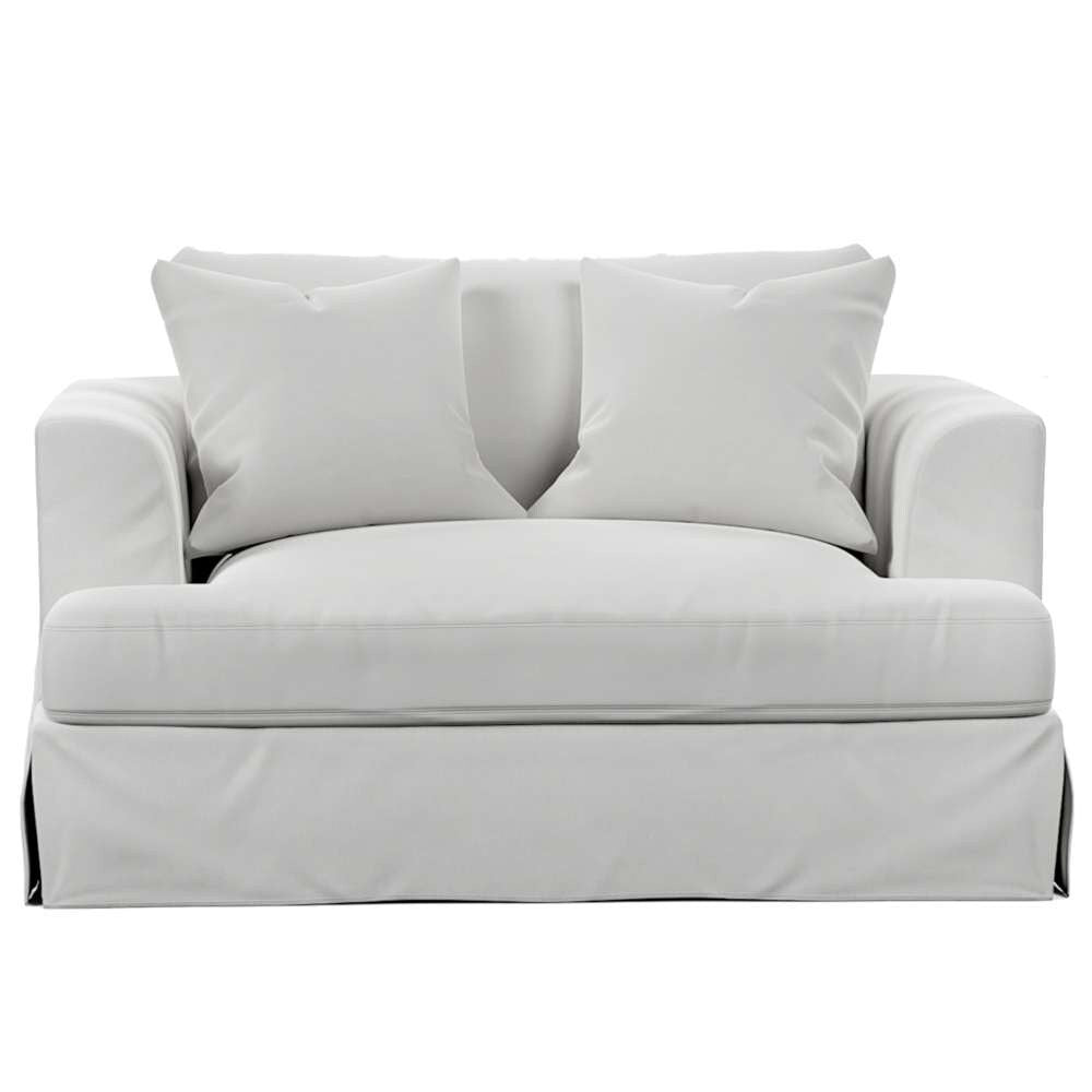 Sunset Trading -  Newport  Slipcovered 52in Wide Chair and A Half with Ottoman White - SY-130015-30-391081 veiw 3