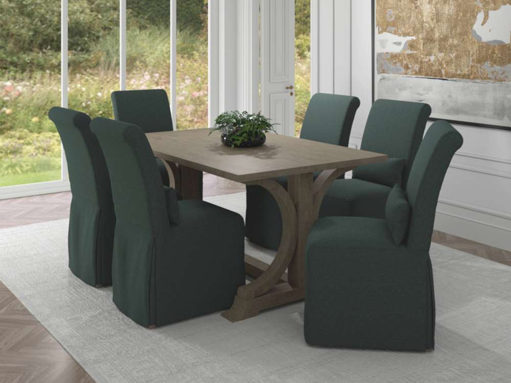 Sunset Trading -  Newport  Slipcovered Dining Chair Dark Gray - SY-1025906-391098 veiw 4