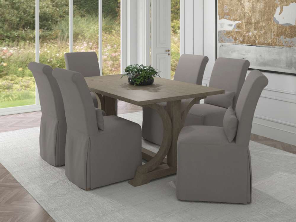 Sunset Trading -  Newport  Slipcovered Dining Chair Gray - SY-1025906-391094 veiw 4