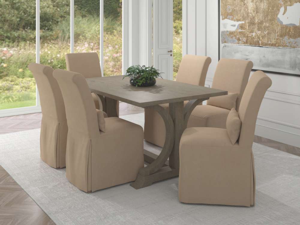 Sunset Trading -  Newport  Slipcovered Dining Chair Tan - SY-1025906-391084 veiw 4