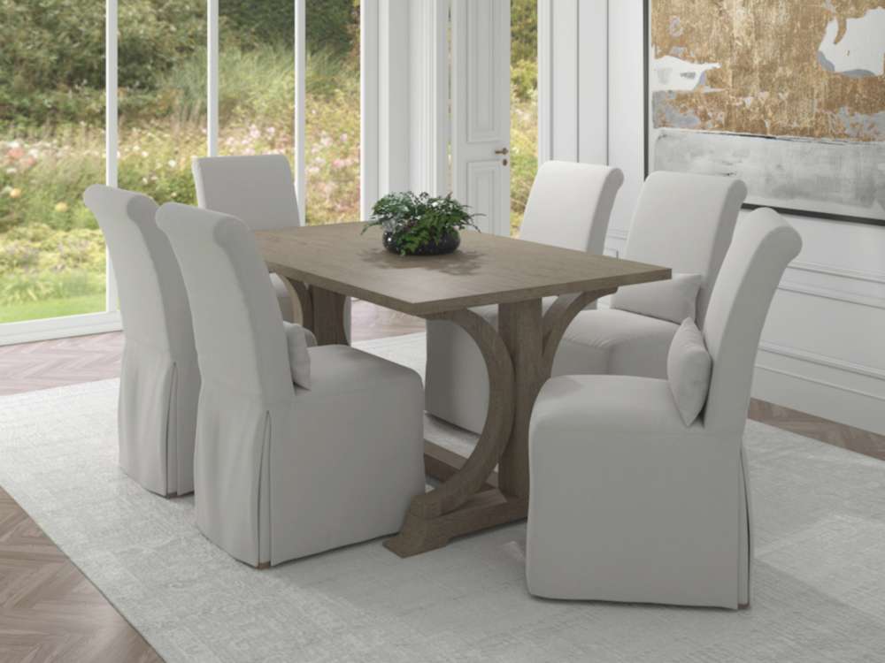 Sunset Trading -  Newport  Slipcovered Dining Chair White - SY-1025906-391081 veiw 3