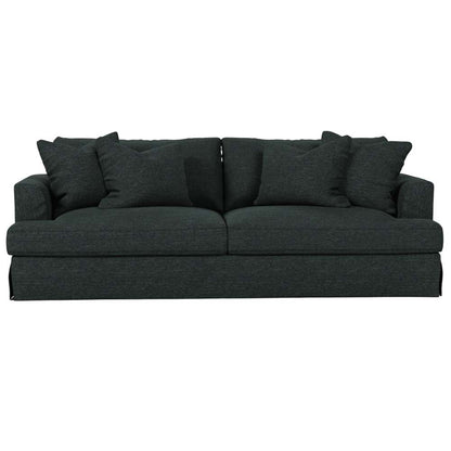 Sunset Trading -  Newport  Slipcovered Recessed Fin Arm 94in Sofa Dark Gray - SY-130000-391098 veiw 2