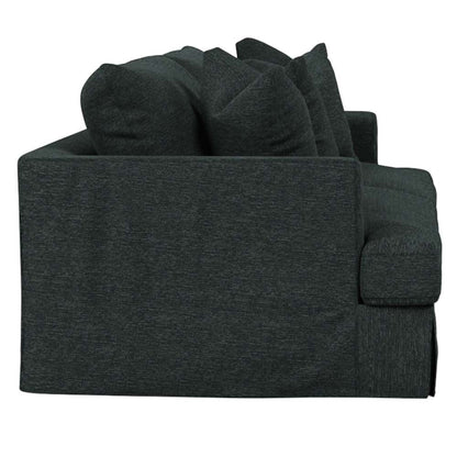 Sunset Trading -  Newport  Slipcovered Recessed Fin Arm 94in Sofa Dark Gray - SY-130000-391098 veiw 4