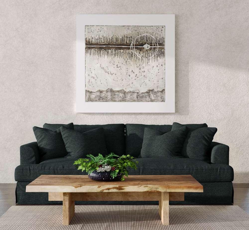 Sunset Trading -  Newport  Slipcovered Recessed Fin Arm 94in Sofa Dark Gray - SY-130000-391098 veiw 5