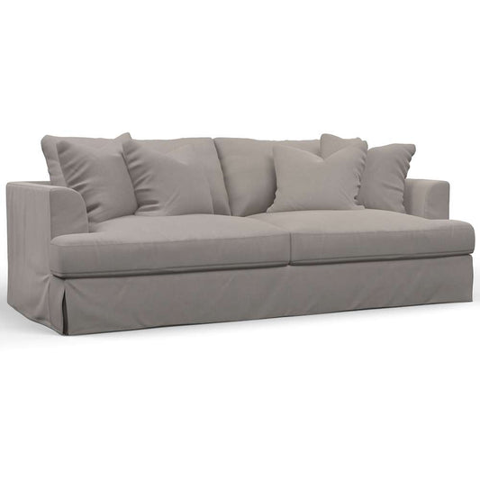 Sunset Trading -  Newport  Slipcovered Recessed Fin Arm 94in Sofa Gray - SY-130000-391094 veiw 1