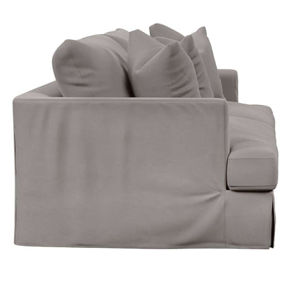 Sunset Trading -  Newport  Slipcovered Recessed Fin Arm 94in Sofa Gray - SY-130000-391094 veiw 4