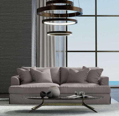 Sunset Trading -  Newport  Slipcovered Recessed Fin Arm 94in Sofa Gray - SY-130000-391094 veiw 5