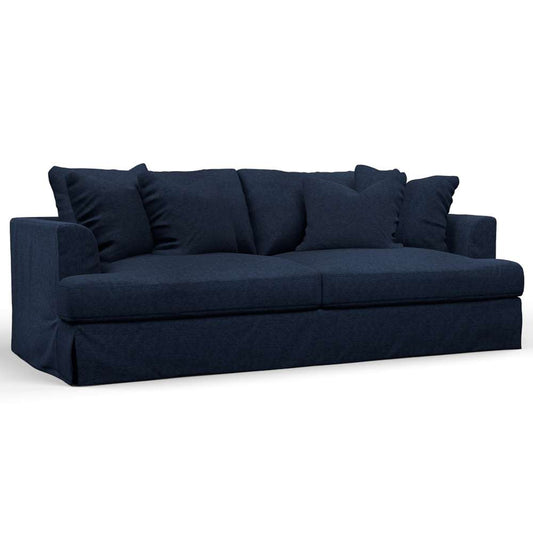 Sunset Trading -  Newport  Slipcovered Recessed Fin Arm 94in Sofa Navy Blue - SY-130000-391049 veiw 1