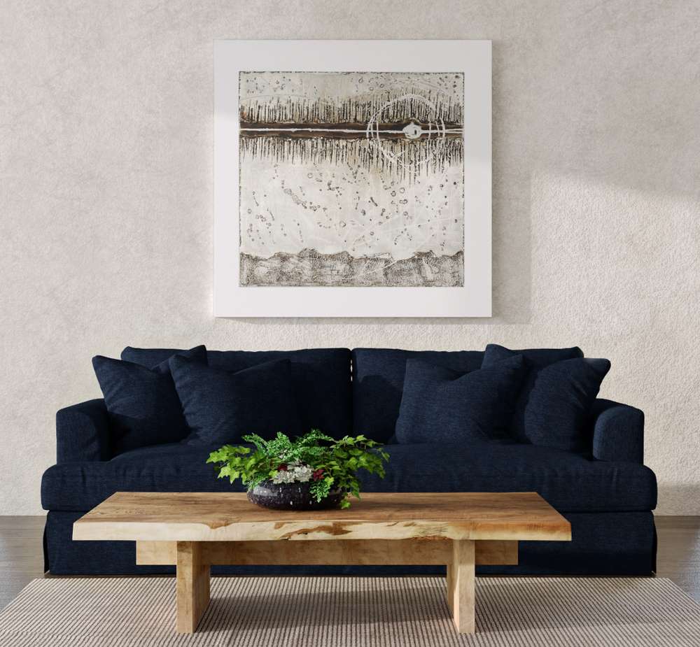 Sunset Trading -  Newport  Slipcovered Recessed Fin Arm 94in Sofa Navy Blue - SY-130000-391049 veiw 5