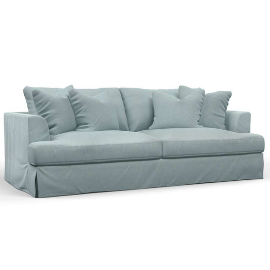 Sunset Trading -  Newport  Slipcovered Recessed Fin Arm 94in Sofa Ocean Blue - SY-130000-391043 veiw 1