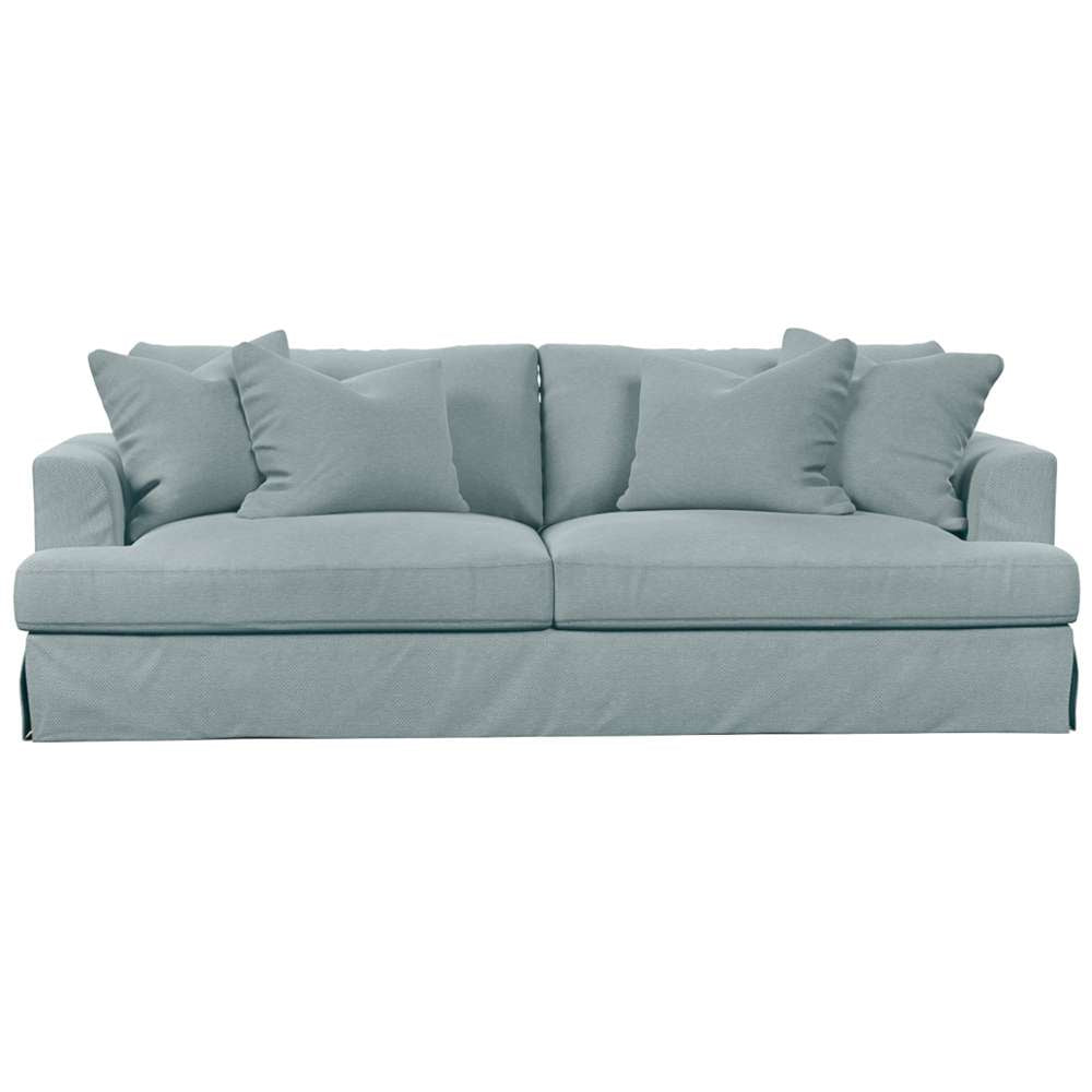 Sunset Trading -  Newport  Slipcovered Recessed Fin Arm 94in Sofa Ocean Blue - SY-130000-391043 veiw 2