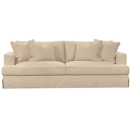 Sunset Trading -  Newport  Slipcovered Recessed Fin Arm 94in Sofa Tan - SY-130000-391084 veiw 2