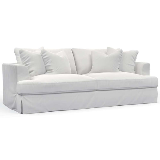 Sunset Trading -  Newport  Slipcovered Recessed Fin Arm 94in Sofa White - SY-130000-391081 veiw 1