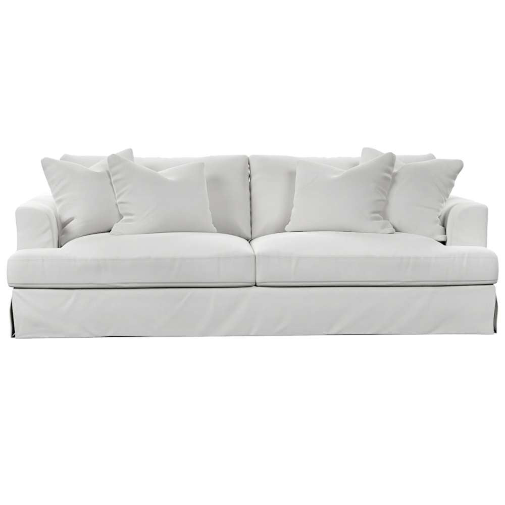 Sunset Trading -  Newport  Slipcovered Recessed Fin Arm 94in Sofa White - SY-130000-391081 veiw 2