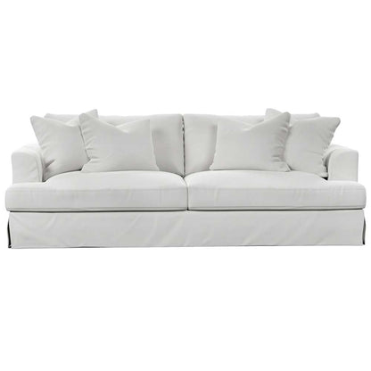 Sunset Trading -  Newport  Slipcovered Recessed Fin Arm 94in Sofa White - SY-130000-391081 veiw 2
