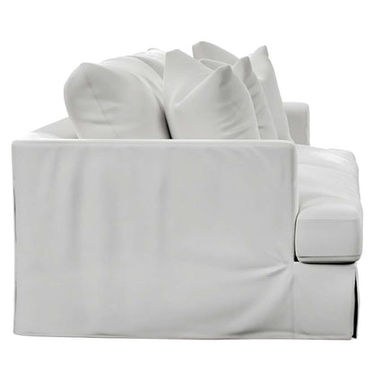 Sunset Trading -  Newport  Slipcovered Recessed Fin Arm 94in Sofa White - SY-130000-391081 veiw 4