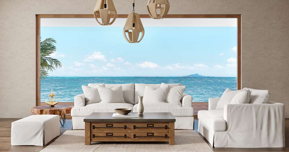 Sunset Trading -  Newport  Slipcovered Recessed Fin Arm 94in Sofa White - SY-130000-391081 veiw 6