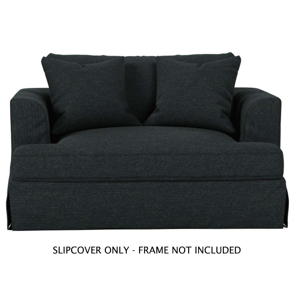 Sunset Trading - Newport Slipcover Only for 52in Wide Chair and A Half 2 Throw Pillow Covers Dark Gray - SY-130015SC-391098 veiw 1