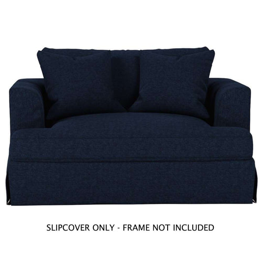 Sunset Trading - Newport Slipcover Only for 52in Wide Chair and A Half 2 Throw Pillow Covers Navy Blue - SY-130015SC-391049 veiw 1