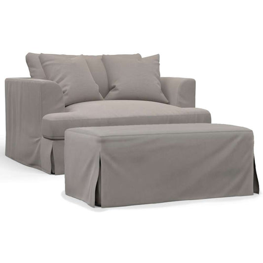 Sunset Trading - Newport Slipcover Only for 52in Wide Chair and A Half with Ottoman 2 Throw Pillow Covers Gray - SY-130015SC-30-391094 veiw 1