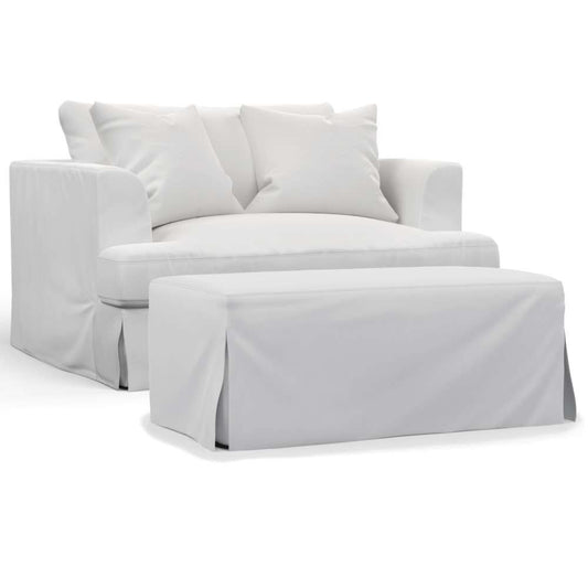 Sunset Trading - Newport Slipcover Only for 52in Wide Chair and A Half with Ottoman 2 Throw Pillow Covers White - SY-130015SC-30-391081 veiw 1
