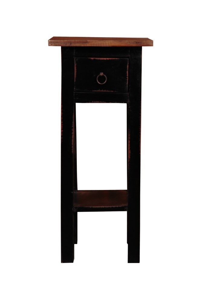 Sunset Trading - Shabby Chic Cottage Narrow Side Table Distressed Antique Black - CC-TAB1792LD-AB veiw 2