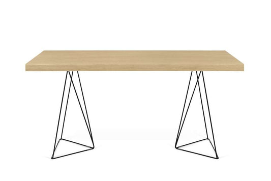 TEMAHOME - Multi 71 Table Top with Trestles in Oak / Black Lacquered Steel - 9500613807 veiw 1
