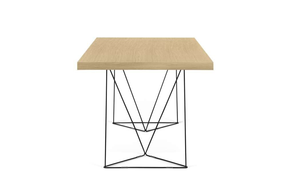 TEMAHOME - Multi 71 Table Top with Trestles in Oak / Black Lacquered Steel - 9500613807 veiw 4
