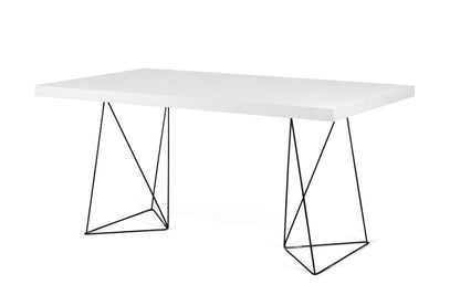 TEMAHOME - Multi 71 Table Top with Trestles in Pure White / Black Lacquered Steel - 9500613821 veiw 3