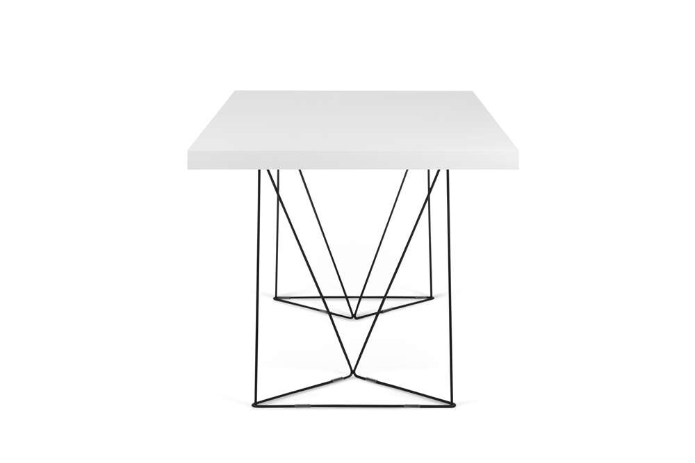 TEMAHOME - Multi 71 Table Top with Trestles in Pure White / Black Lacquered Steel - 9500613821 veiw 4