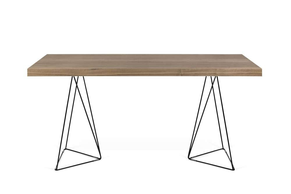 TEMAHOME - Multi 71 Table Top with Trestles in Walnut / Black Lacquered Steel - 9500613814 veiw 1