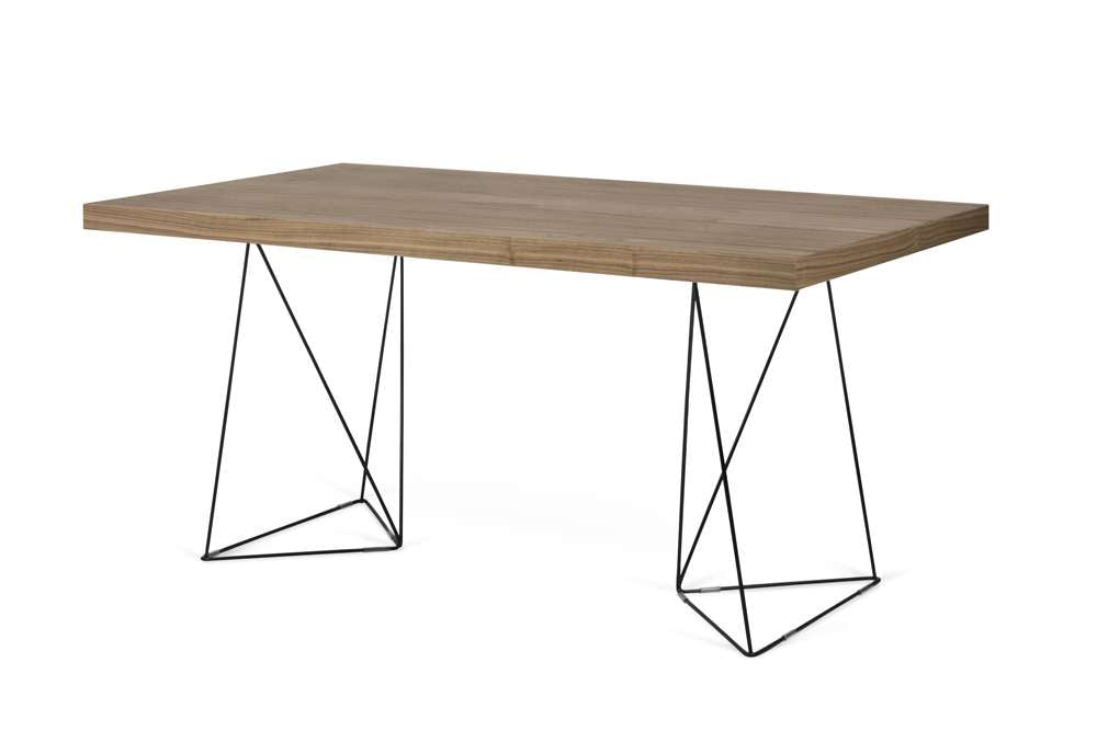 TEMAHOME - Multi 71 Table Top with Trestles in Walnut / Black Lacquered Steel - 9500613814 veiw 3