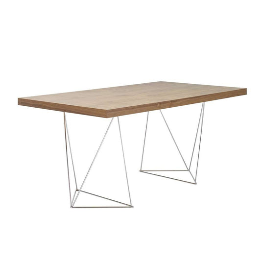 TEMAHOME - Multi 71in Table Top with Trestles in Walnut / Chrome - 9500611360 veiw 1